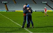 14 November 2020; Tipperary selector Eamon O'Shea, left, celebrates with manager Liam Sheedy during the GAA Hurling All-Ireland Senior Championship Qualifier Round 2 match between Cork and Tipperary at LIT Gaelic Grounds in Limerick. Photo by Brendan Moran/Sportsfile