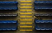 14 November 2020; Hurleys are seen in the stand prior to the Leinster GAA Hurling Senior Championship Final match between Kilkenny and Galway at Croke Park in Dublin. Photo by Harry Murphy/Sportsfile