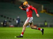 14 November 2020; Declan Dalton of Cork dribbles the sliotar with his foot after losing his hurley during the GAA Hurling All-Ireland Senior Championship Qualifier Round 2 match between Cork and Tipperary at LIT Gaelic Grounds in Limerick. Photo by Brendan Moran/Sportsfile