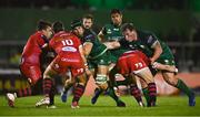 14 November 2020; Ultan Dillane of Connacht is tackled by Dan Jones of Scarlets during the Guinness PRO14 match between Connacht and Scarlets at Sportsground in Galway. Photo by David Fitzgerald/Sportsfile