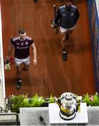 14 November 2020; Joe Canning of Galway, left, walks past the Bob O'Keeffe Cup following defeat in the Leinster GAA Hurling Senior Championship Final match between Kilkenny and Galway at Croke Park in Dublin. Photo by Harry Murphy/Sportsfile