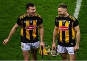 14 November 2020; Richie Leahy, left, and Conor Fogarty of Kilkenny share a joke following the Leinster GAA Hurling Senior Championship Final match between Kilkenny and Galway at Croke Park in Dublin. Photo by Harry Murphy/Sportsfile