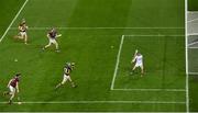 14 November 2020; TJ Reid of Kilkenny shoots to score his side's second goal, past Galway goalkeeper Éanna Murphy, during the Leinster GAA Hurling Senior Championship Final match between Kilkenny and Galway at Croke Park in Dublin. Photo by Seb Daly/Sportsfile