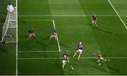 14 November 2020; Jason Flynn of Galway, 24, has a shot on goal saved by Eoin Murphy of Kilkenny during the Leinster GAA Hurling Senior Championship Final match between Kilkenny and Galway at Croke Park in Dublin. Photo by Harry Murphy/Sportsfile