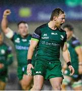 14 November 2020; Kieran Marmion of Connacht celebrates a try during the Guinness PRO14 match between Connacht and Scarlets at Sportsground in Galway. Photo by Ramsey Cardy/Sportsfile