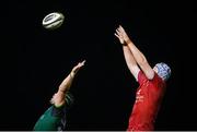 14 November 2020; Danny Drake of Scarlets and Eoghan Masterson of Connacht during the Guinness PRO14 match between Connacht and Scarlets at Sportsground in Galway. Photo by Ramsey Cardy/Sportsfile