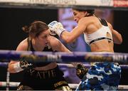 14 November 2020; Katie Taylor, left, and Miriam Gutierrez during their Undisputed Female Lightweight Championship bout at SSE Wembley Arena in London, England. Photo by Dave Thompson / Matchroom Boxing via Sportsfile
