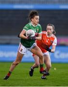 14 November 2020; Kathryn Sullivan of Mayo in action against Aoife McCoy of Armagh during the TG4 All-Ireland Senior Ladies Football Championship Round 3 match between Armagh and Mayo at Parnell Park in Dublin. Photo by Sam Barnes/Sportsfile
