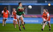 14 November 2020; Kathryn Sullivan of Mayo in action against Aoife McCoy of Armaghduring the TG4 All-Ireland Senior Ladies Football Championship Round 3 match between Armagh and Mayo at Parnell Park in Dublin. Photo by Sam Barnes/Sportsfile