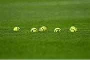 14 November 2020; Yellow sliotars on the pitch prior the Leinster GAA Hurling Senior Championship Final match between Kilkenny and Galway at Croke Park in Dublin. Photo by Seb Daly/Sportsfile