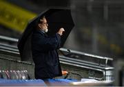 14 November 2020; Croke Park stadium announcer Jerry Grogan prior to the Leinster GAA Hurling Senior Championship Final match between Kilkenny and Galway at Croke Park in Dublin. Photo by Seb Daly/Sportsfile