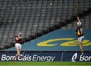 14 November 2020; Cathal Mannion of Galway scores a point under pressure from Padraig Walsh of Kilkenny during the Leinster GAA Hurling Senior Championship Final match between Kilkenny and Galway at Croke Park in Dublin. Photo by Seb Daly/Sportsfile