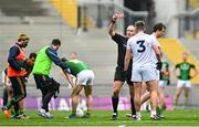 15 November 2020; Shea Ryan of Kildare is shown a red card by referee Conor Lane during the Leinster GAA Football Senior Championship Semi-Final match between Kildare and Meath at Croke Park in Dublin. Photo by Eóin Noonan/Sportsfile