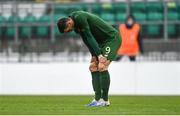 15 November 2020; Troy Parrott of Republic of Ireland reacts after a missed shot at goal during the UEFA European U21 Championship Qualifier match between Republic of Ireland and Iceland at Tallaght Stadium in Dublin.  Photo by Harry Murphy/Sportsfile