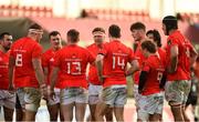 15 November 2020; Munster players gather together during a break in play during the Guinness PRO14 match between Munster and Ospreys at Thomond Park in Limerick. Photo by Diarmuid Greene/Sportsfile