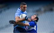 15 November 2020; James McCarthy of Dublin in action against Gareth Dillon of Laois during the Leinster GAA Football Senior Championship Semi-Final match between Dublin and Laois at Croke Park in Dublin. Photo by Eóin Noonan/Sportsfile