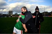 15 November 2020; Mayo manager James Horan celebrates wtih Tommy Conroy following the Connacht GAA Football Senior Championship Final match between Galway and Mayo at Pearse Stadium in Galway. Photo by David Fitzgerald/Sportsfile