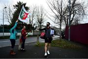 15 November 2020; Tom Parsons of Mayo walks past Mayo supporters outside the ground following the Connacht GAA Football Senior Championship Final match between Galway and Mayo at Pearse Stadium in Galway. Photo by David Fitzgerald/Sportsfile