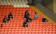 15 November 2020; The press reporters during the Ulster GAA Football Senior Championship Semi-Final match between Cavan and Down at Athletic Grounds in Armagh. Photo by Philip Fitzpatrick/Sportsfile