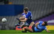15 November 2020; Diarmuid Whelan of Laois is tackled by David Byrne of Dublin during the Leinster GAA Football Senior Championship Semi-Final match between Dublin and Laois at Croke Park in Dublin. Photo by Eóin Noonan/Sportsfile