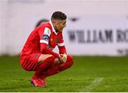 15 November 2020; Jaze Kabia of Shelbourne reacts at the full-time whistle during the SSE Airtricity League Play-off Final match between Shelbourne and Longford Town at Richmond Park in Dublin. Photo by Harry Murphy/Sportsfile