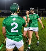 15 November 2020; Diarmaid Byrnes, right, and Sean Finn of Limerick celebrate after the Munster GAA Hurling Senior Championship Final match between Limerick and Waterford at Semple Stadium in Thurles, Tipperary. Photo by Brendan Moran/Sportsfile