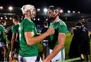 15 November 2020; Kyle Hayes, left, and Gearoid Hegarty of Limerick celebrate after the Munster GAA Hurling Senior Championship Final match between Limerick and Waterford at Semple Stadium in Thurles, Tipperary. Photo by Ray McManus/Sportsfile