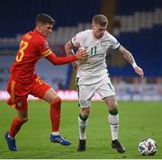 15 November 2020; James McClean of Republic of Ireland in action against Chris Mepham of Wales during the UEFA Nations League B match between Wales and Republic of Ireland at Cardiff City Stadium in Cardiff, Wales. Photo by Stephen McCarthy/Sportsfile