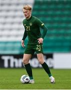 15 November 2020; Liam Scales of Republic of Ireland during the UEFA European U21 Championship Qualifier match between Republic of Ireland and Iceland at Tallaght Stadium in Dublin.  Photo by Harry Murphy/Sportsfile