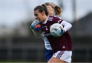15 November 2020; Sinéad Burke of Galway in action against Ellen McCarron of Monaghan during the TG4 All-Ireland Senior Ladies Football Championship Round 3 match between Galway and Monaghan at Páirc Seán Mac Diarmada in Carrick-on-Shannon, Leitrim. Photo by Sam Barnes/Sportsfile
