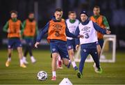 16 November 2020; Players, from left, Aaron McEneff, Jack Byrne and Graham Burke during a Republic of Ireland training session at FAI National Training Centre in Abbotstown, Dublin. Photo by Stephen McCarthy/Sportsfile