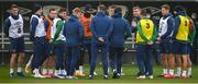 16 November 2020; Manager Stephen Kenny speak to his players during a Republic of Ireland training session at the FAI National Training Centre in Abbotstown, Dublin. Photo by Stephen McCarthy/Sportsfile