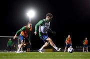 16 November 2020; Ryan Manning and Graham Burke, left, during a Republic of Ireland training session at the FAI National Training Centre in Abbotstown, Dublin. Photo by Stephen McCarthy/Sportsfile
