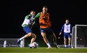 16 November 2020; Graham Burke and Josh Cullen, left, during a Republic of Ireland training session at the FAI National Training Centre in Abbotstown, Dublin. Photo by Stephen McCarthy/Sportsfile