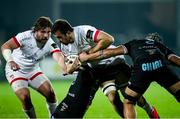 16 November 2020; Alan O'Connor of Ulster in action against Lorenzo Masselli, left, and Nardo Casolari of Zebre during the Guinness PRO14 match between Zebre and Ulster at Stadio Lanfranchi in Parma, Italy. Photo by Roberto Bregani/Sportsfile