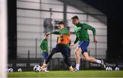 16 November 2020; Callum O’Dowda and Ciaran Clark, right, during a Republic of Ireland training session at the FAI National Training Centre in Abbotstown, Dublin. Photo by Stephen McCarthy/Sportsfile