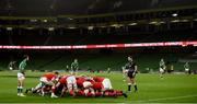13 November 2020; A general view of a scrum during the Autumn Nations Cup match between Ireland and Wales at Aviva Stadium in Dublin. Photo by David Fitzgerald/Sportsfile