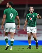 13 November 2020; James Lowe, right, and Jamison Gibson-Park of Ireland during the Autumn Nations Cup match between Ireland and Wales at Aviva Stadium in Dublin. Photo by David Fitzgerald/Sportsfile