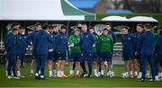 17 November 2020; Manager Stephen Kenny speaks to his players during a Republic of Ireland training session at FAI National Training Centre in Abbotstown, Dublin. Photo by Stephen McCarthy/Sportsfile