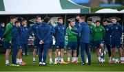 17 November 2020; Manager Stephen Kenny speaks to his players during a Republic of Ireland training session at FAI National Training Centre in Abbotstown, Dublin. Photo by Stephen McCarthy/Sportsfile