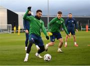 17 November 2020; Cyrus Christie during a Republic of Ireland training session at the FAI National Training Centre in Abbotstown, Dublin. Photo by Stephen McCarthy/Sportsfile