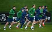 17 November 2020; Jack Taylor and Ryan Manning, left, during a Republic of Ireland training session at the FAI National Training Centre in Abbotstown, Dublin. Photo by Stephen McCarthy/Sportsfile