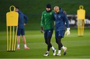 17 November 2020; Goalkeepers Darren Randolph, right, and Caoimhin Kelleher during a Republic of Ireland training session at the FAI National Training Centre in Abbotstown, Dublin. Photo by Stephen McCarthy/Sportsfile