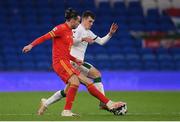 15 November 2020; Jason Knight of Republic of Ireland and Gareth Bale of Wales during the UEFA Nations League B match between Wales and Republic of Ireland at Cardiff City Stadium in Cardiff, Wales. Photo by Stephen McCarthy/Sportsfile