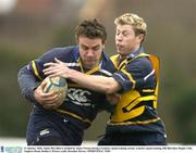21 January 2004; Aidan McCullen is tackled by James Norton during a Leinster squad training session. Leinster squad training, Old Belvedere Rugby Club, Anglesea Road, Dublin 4. Picture credit; Brendan Moran / SPORTSFILE *EDI*