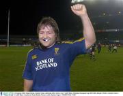 23 January 2004; Shane Byrne, Leinster Lions, celebrates after victory over Cardiff Blues. Heineken European Cup 2003-2004, Round 5, Pool 3, Leinster Lions v Cardiff Blues, Lansdowne Road, Dublin. Picture credit; Damien Eagers / SPORTSFILE *EDI*