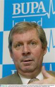 27 January 2004; Brendan Foster, Managing Director, Nova International, speaking at the launch of the BUPA Great Ireland run, which takes place in the Phoenix Park on Saturday, April 3rd. Picture credit; Brendan Moran / SPORTSFILE *EDI*