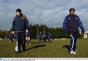 29 January 2004; Captain Reggie Corrigan, left, and coach Gary Ella pictured after squad training. Leinster squad training, Old Belvedere, Anglesea Road, Dublin. Picture credit; Matt Browne / SPORTSFILE *EDI*