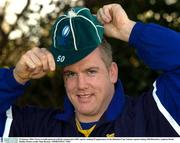 29 January 2004; Victor Costello pictured with his commerative ERC cap for making 50 appearances in the Heineken Cup. Leinster squad training, Old Belvedere, Anglesea Road, Dublin. Picture credit; Matt Browne / SPORTSFILE *EDI*