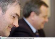 29 January 2004; Tyrone manager Mickey Harte, left, and Dublin manager Tommy Lyons at the launch of the Allianz National Football and Hurling Leagues 2004, which is the 12th year of sponsorship for the National Leagues by Allianz. Allianz House, Burlington Road, Dublin. Picture credit; Brian Lawless / SPORTSFILE *EDI*